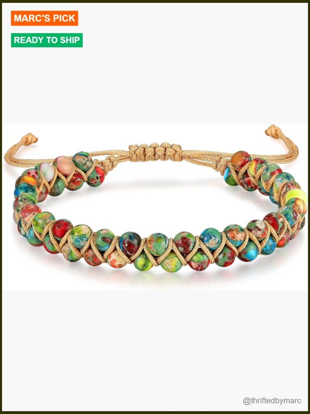 Handmade Natural Jasper Chakra Healing Bracelet
